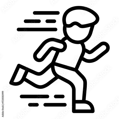 running icon line