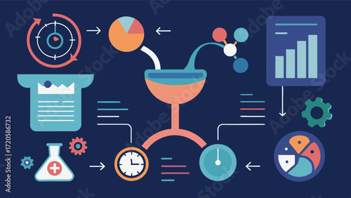 A smart program that utilizes data analysis to determine the optimal time for artificial insemination increasing the chances of successful pregnancies and healthy offspring.. Vector illustration