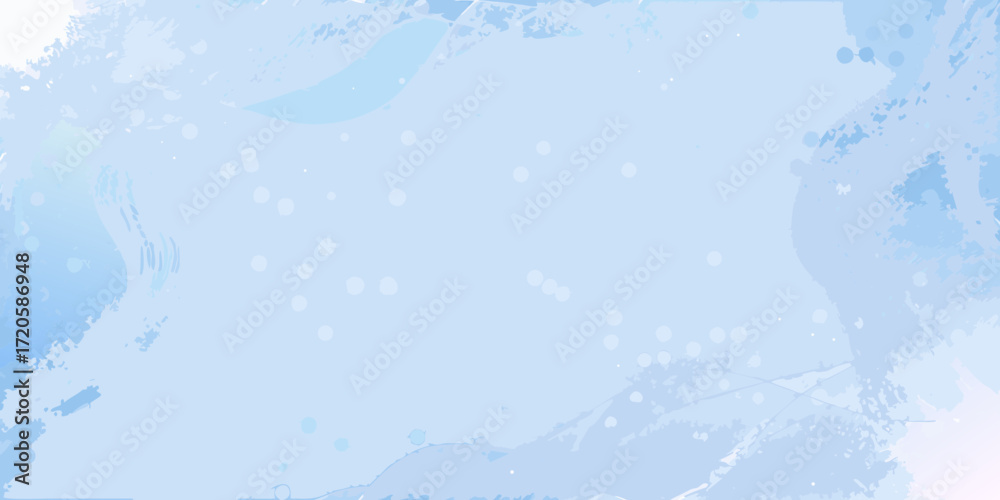 Abstract light blue watercolor background with soft brush strokes and bokeh effect