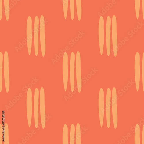 Abstract orange seamless brush stroke pattern