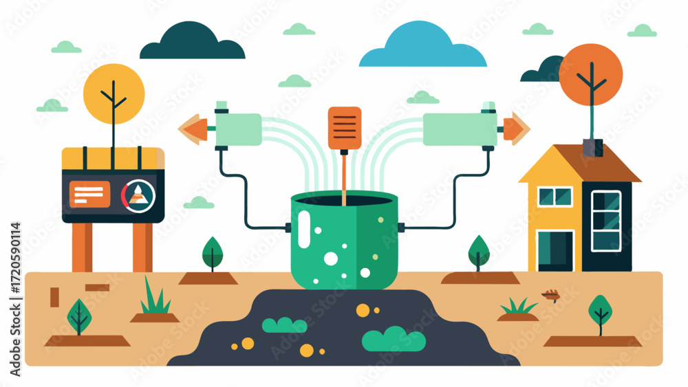 Naklejka premium AI technology can also assist in soil remediation efforts creating customized plans to rejuvenate depleted or contaminated soil.. Vector illustration