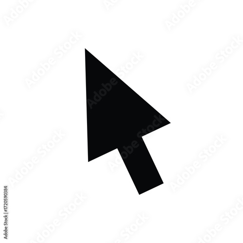 PC computer mouse cursor click slanted black arrow pointer