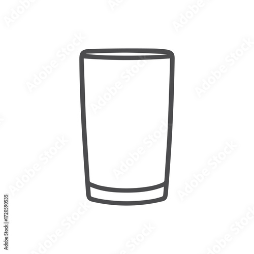 A simple outline shows a short tumbler glass against a white background