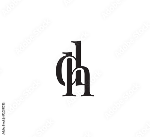 Elegant Serif Monogram Logo with Overlapping Initial Letters – Vintage and Modern Branding Design dh