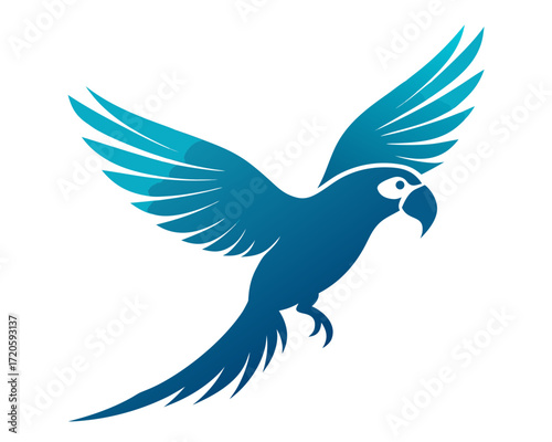 modern Parrot flying silhouette vector  isolated on white background