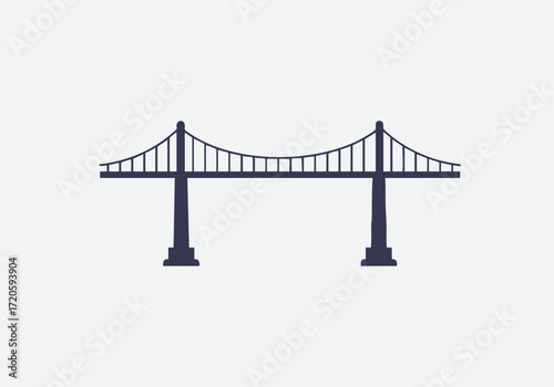 Simple Bridge Icon Minimalist Design for Web Print and Transportation