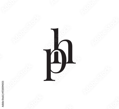 Elegant Serif Monogram Logo with Overlapping Initial Letters – Vintage and Modern Branding Design ph