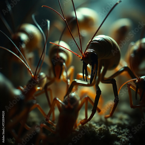 Wallpaper Mural  Invertebrates portrayed in a dramatic cinematic style with intense lighting, high contrast, and film-like composition creating tension Torontodigital.ca