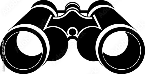 Big Hand Drawn Binoculars Silhouette Vector Illustration