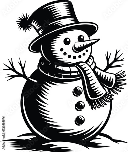 Festive snowman illustration for holiday projects