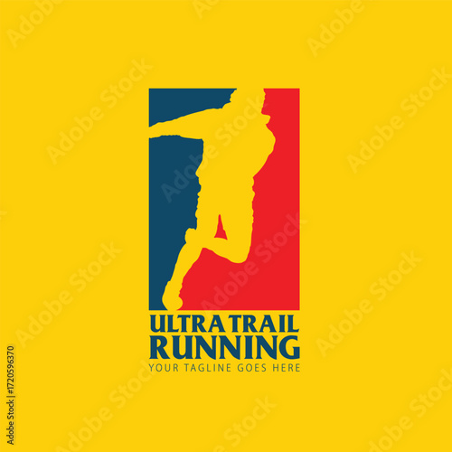 ultra trail run illustration image for background and logo vector