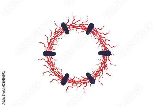 Abstract Blood Vessel Ring Illustration Healthcare and Science Concept Isolated on White