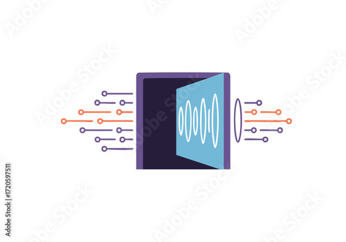 AI Data Processing Digital Voice Recognition Concept