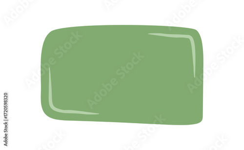 Hand drawn organic quote frame box shows a green blob rectangle with natural shape design. An empty textbox for message or quote stands as a versatile background, ideal for card, poster, or creative