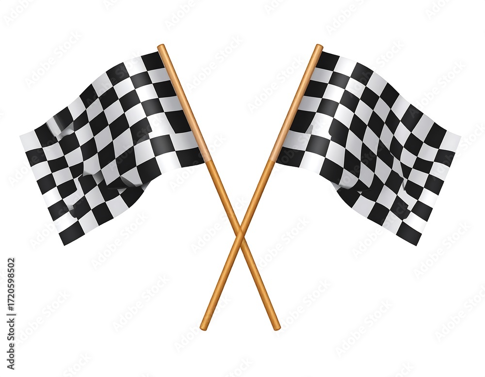 Fototapeta premium Checkered racing flags crossed
