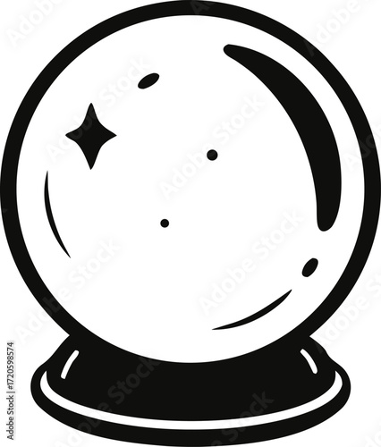 Crystal Ball Hand Drawn Vector Simple Witchcraft