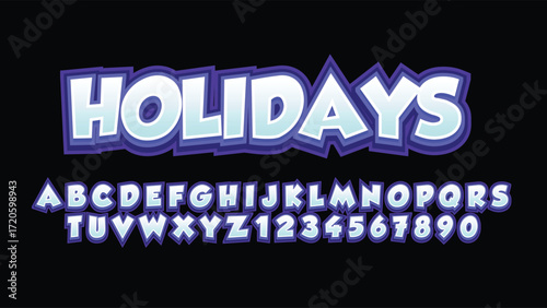 purple 3d cartoon outline isolated letters for logos