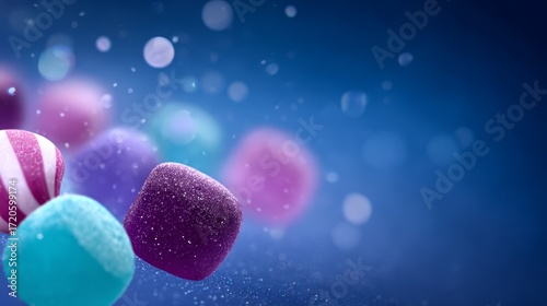 Vibrant colorful candy balls wallpaper, sweet festive background for celebrations, parties, and candythemed designs