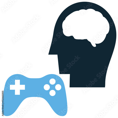Logic game icon vector. Perfect for gaming, puzzle, and intellectual themes. A simple, clear symbol representing a game that requires logical thinking.