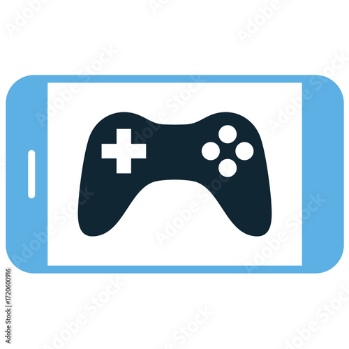 Mobile game icon vector. Ideal for gaming, apps, and technology themes. A simple, clear symbol representing a video game played on a mobile device.