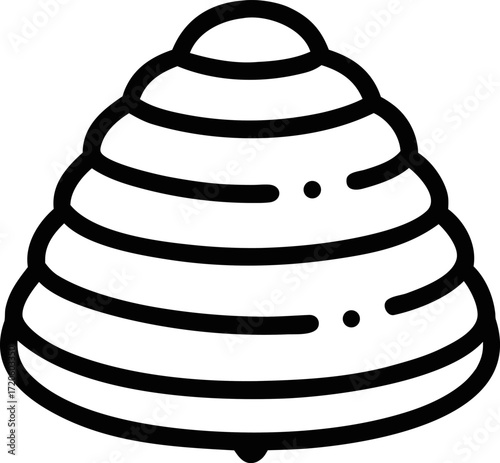 Hand Drawn Beehive Doodle Silhouette Vector Illustration
