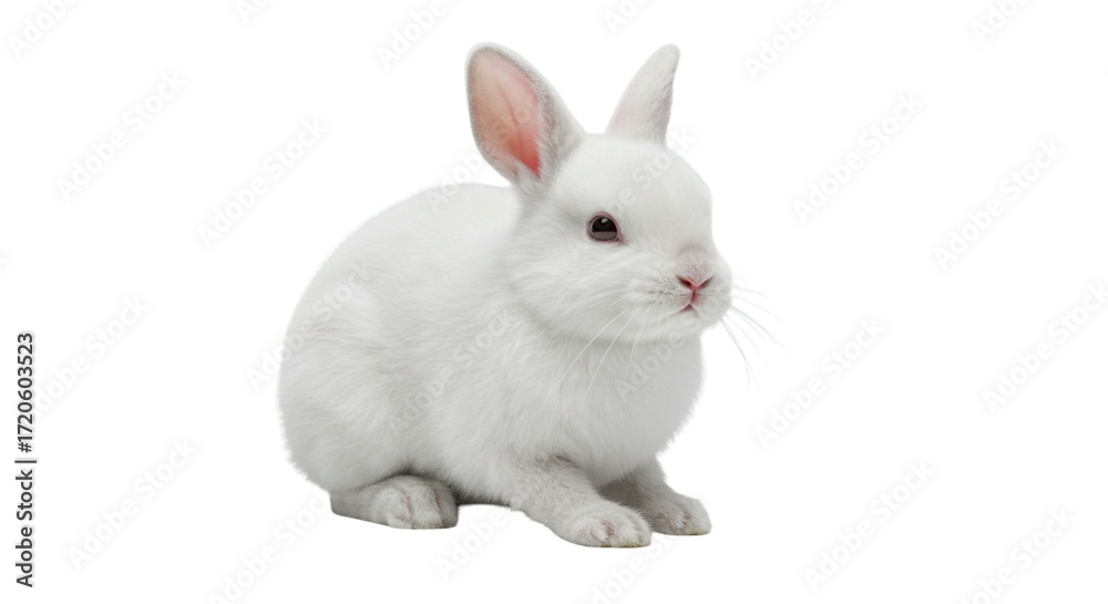 Obraz premium white rabbit on white background