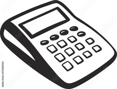 Hand Drawn Doodle of Calculator Silhouette Vector