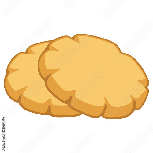 Polvorones Spanish almond cookies flat color vector illustration template design