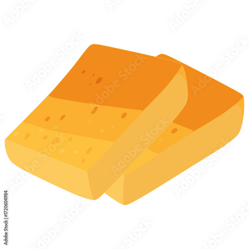 Quesada Pasiega Spanish cheesecake flat color vector illustration template design