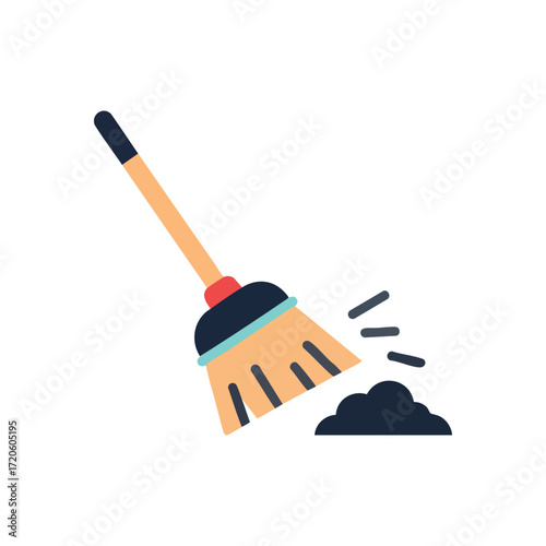 Sweeping Illustration Cleaning Concept for Website Home or Business Use
