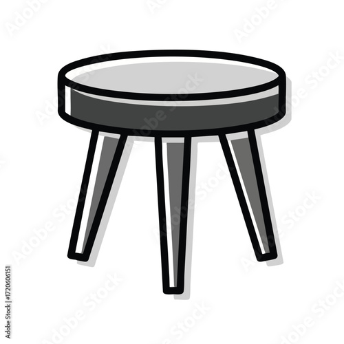 Modern Minimalist Cartoon Stool Illustration for Interior Design and Home Decor