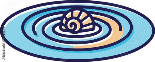 Sea Shell Water Ripples Illustration