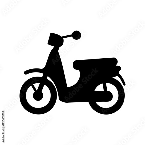 Silhouette illustration of a vintage scooter, a classic symbol of transportation