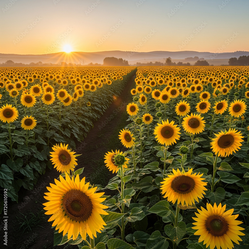 Fototapeta premium sunflower field in the summer