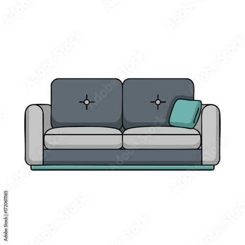 Modern Sofa Illustration Cozy Living Room Furniture Design