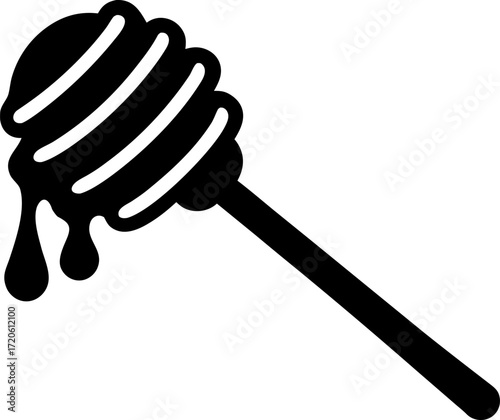 Stylized Honey Dipper Hand Drawn Vector Simple Doodle