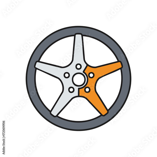 Half painted Spoke Wheel Car Customization Repair and Design Concept