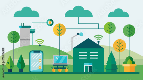 A smart storage facility utilizing sensors to monitor temperature humidity and other environmental factors to ensure optimal conditions for crop preservation.. Vector illustration