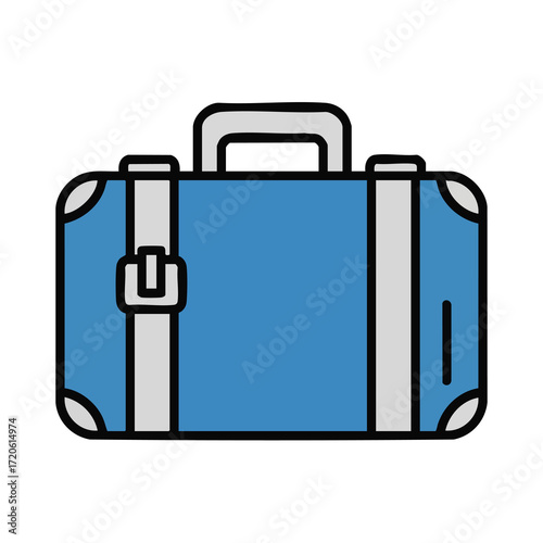 Vintage Suitcase Icon Travel Adventure and Journey Symbol