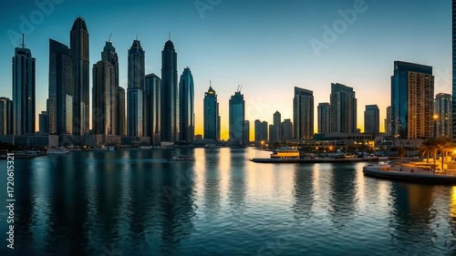 Wallpaper Mural dubai city of gold cityscape skyline modern architecture sunset reflections Torontodigital.ca