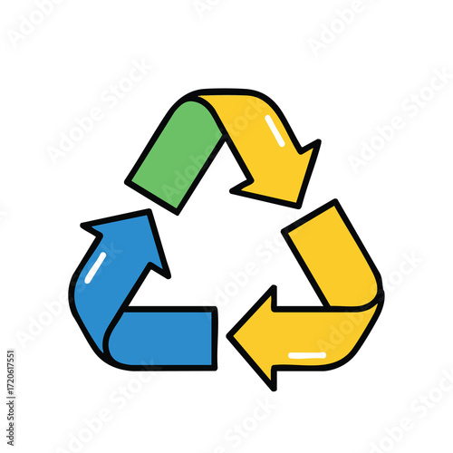 Recycle Arrows Icon Colorful 3D Vector Illustration for Recycling Projects