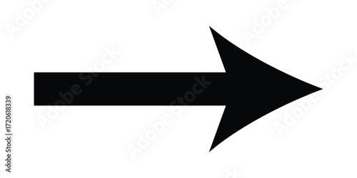 large size black long arrow. Straight long arrow icon. black long arrow pointing to right site in isolated background eps 10.