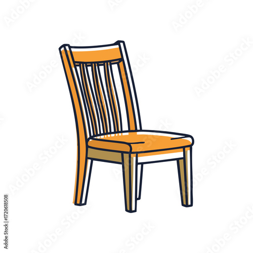 Simple Wooden Chair Illustration Cozy Home Furniture Design Element