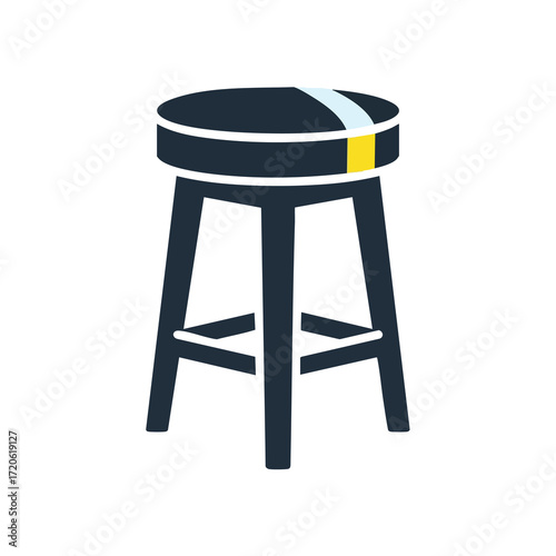 Modern Bar Stool Icon Simple Flat Design for Website and App UI