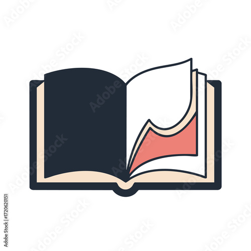 Open Book Icon Illustration Knowledge Education and Reading Concept