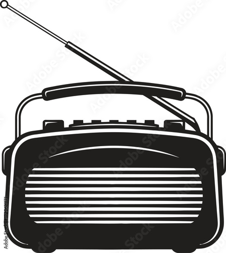 Vintage portable radio with extendable antenna and handle