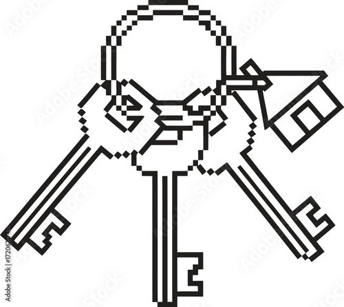Bunch of keys with a house charm symbolizing home ownership and security