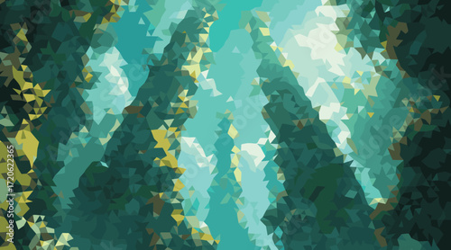 Abstract forest canopy light shafts vector