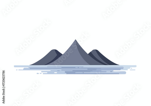 Serene Minimalist Mountain Range Illustration Vector Graphic