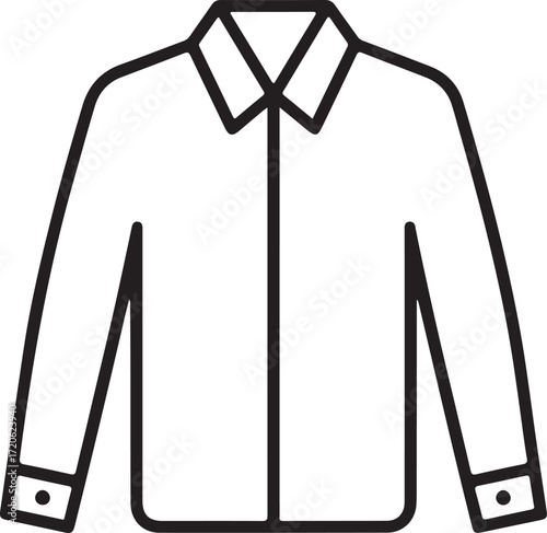 Simple outline icon of a long sleeve button down shirt